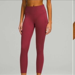 Lululemon Fast and Free High-Rise Tight 25" *Brushed Nulux - Mulled Wine